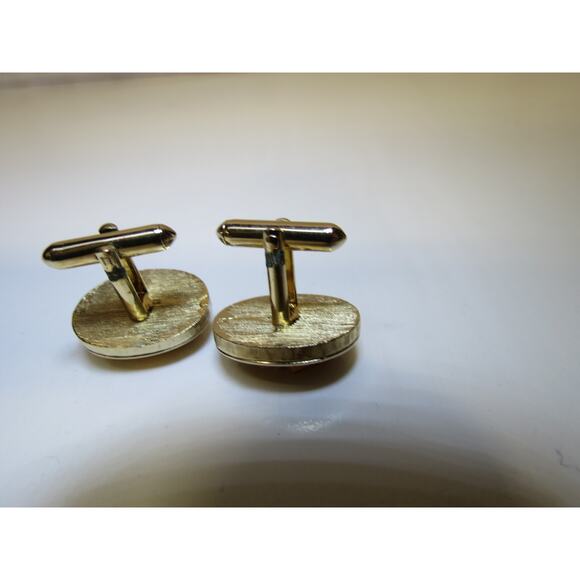 Tivoli Faux Amber Gold Tone Cufflinks & Tie Pin Chain Set - Picture 6 of 13